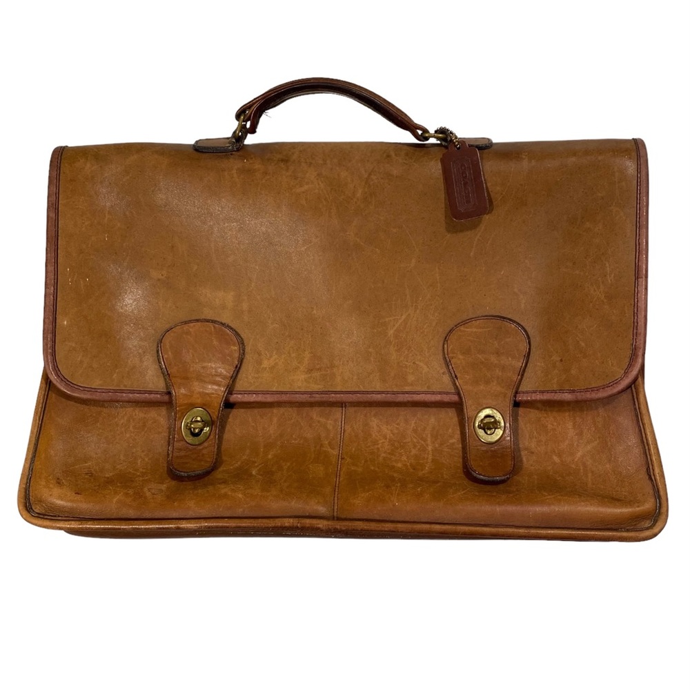 Vintage Coach Men’s Brown Leather Work Briefcase Laptop Messenger Bag